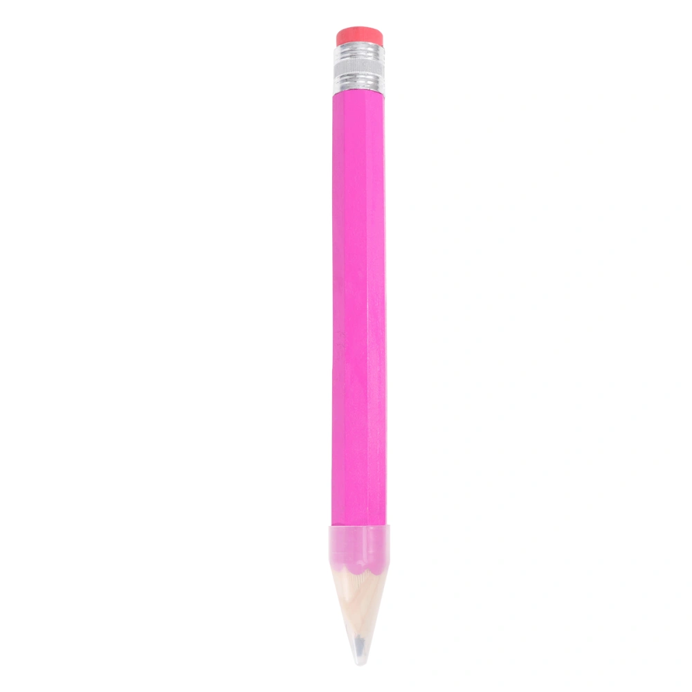 1pcs 35cm Large Size Wooden Pencil Colored Thick Rod Environmental Protection Drawing Writing Painting Pencil for Kids and Gifts with a Head Cover(Pink)