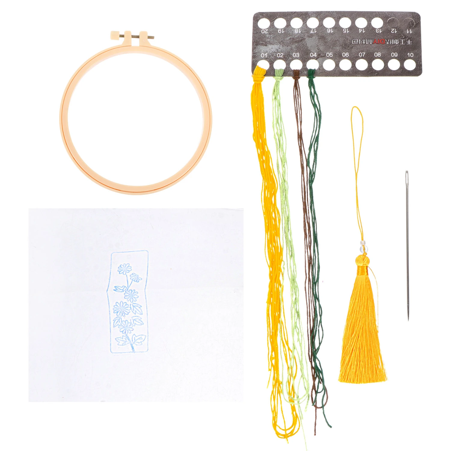 1 Set of Embroidery Bookmark Pendant DIY Bookmark Kit Bookmark Craft Sewing Kit