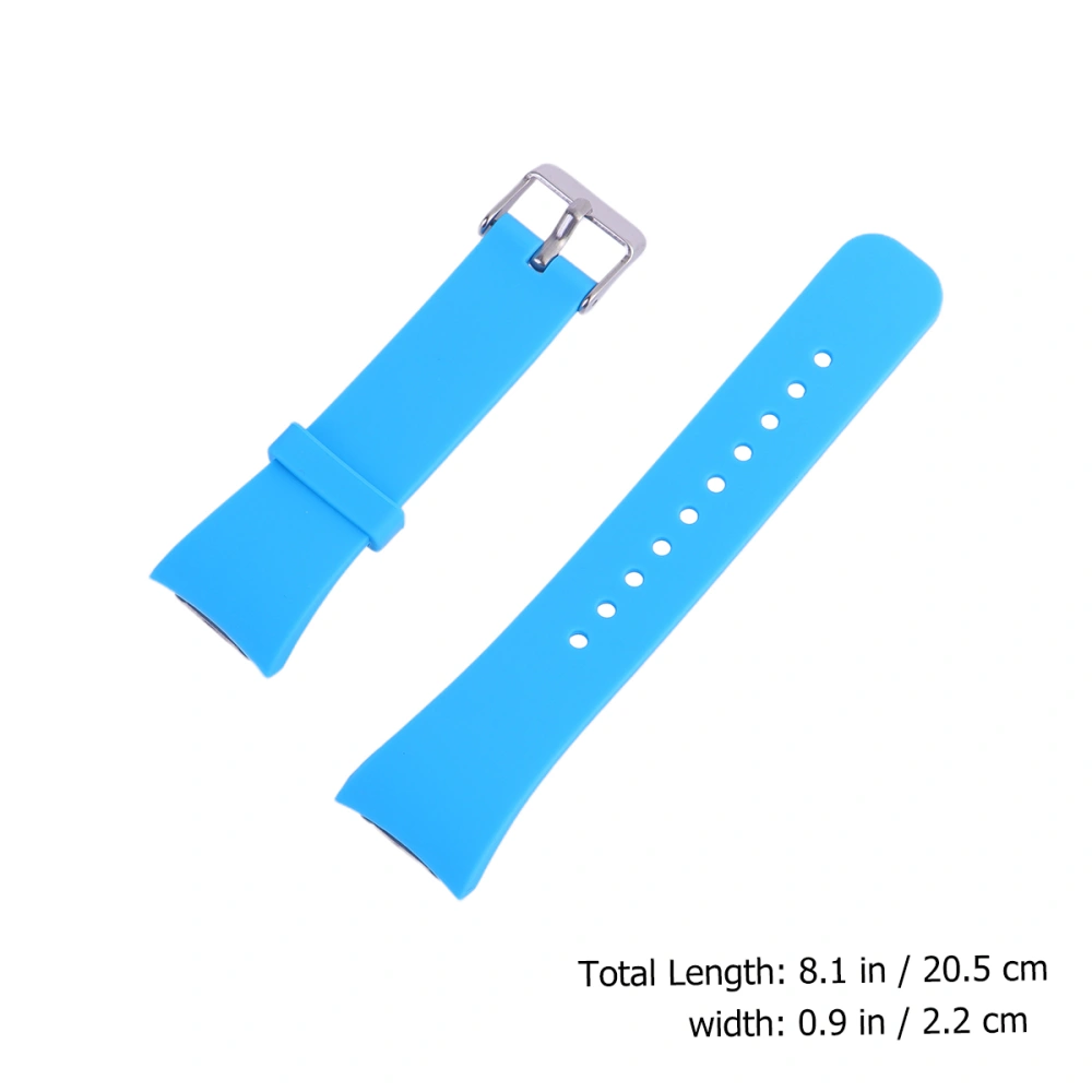 Smart Watch Band Replacement Silicone Watch Strap Wristband Watch Band Compatible for Gear Fit2 R360 Fit2 Pro R365 (Sky Blue)