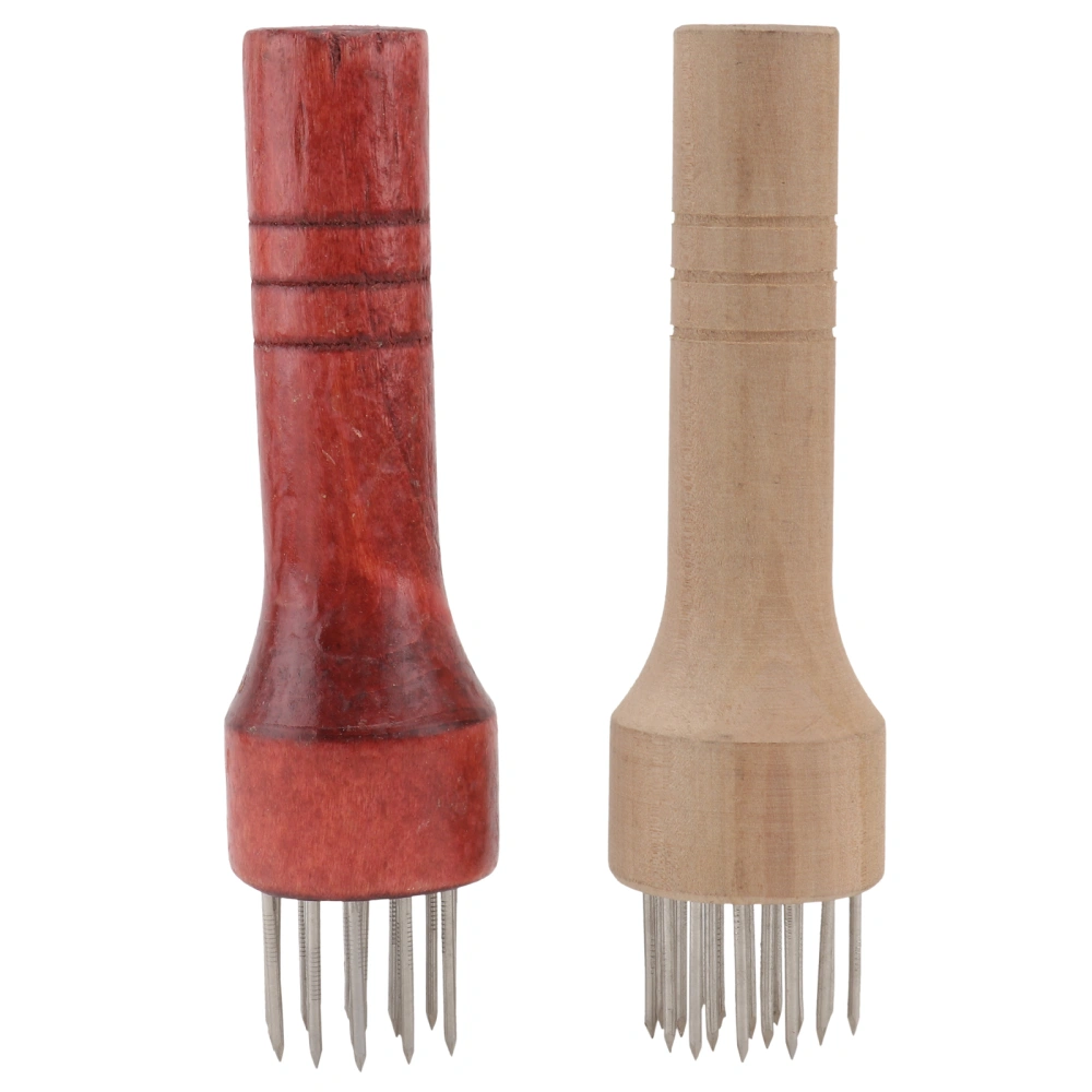 2Pcs Wooden Handle Meat Tenderizing Tools Household Pork Pounding Accessories