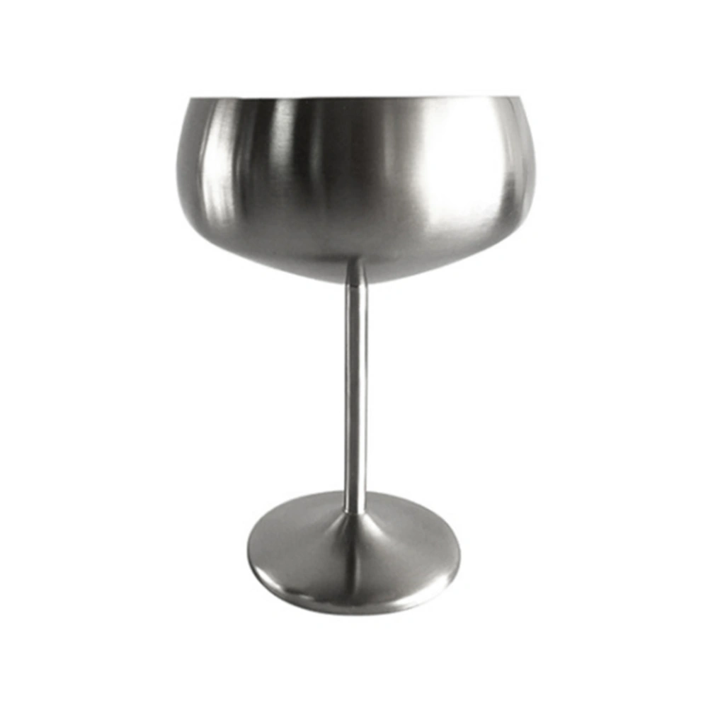 1pc 304 Stainless Steel 450ML Large Capacity Wide Mouth Cup Metallic Restaurant Champagne Glass Cup (Brilliance Silver)