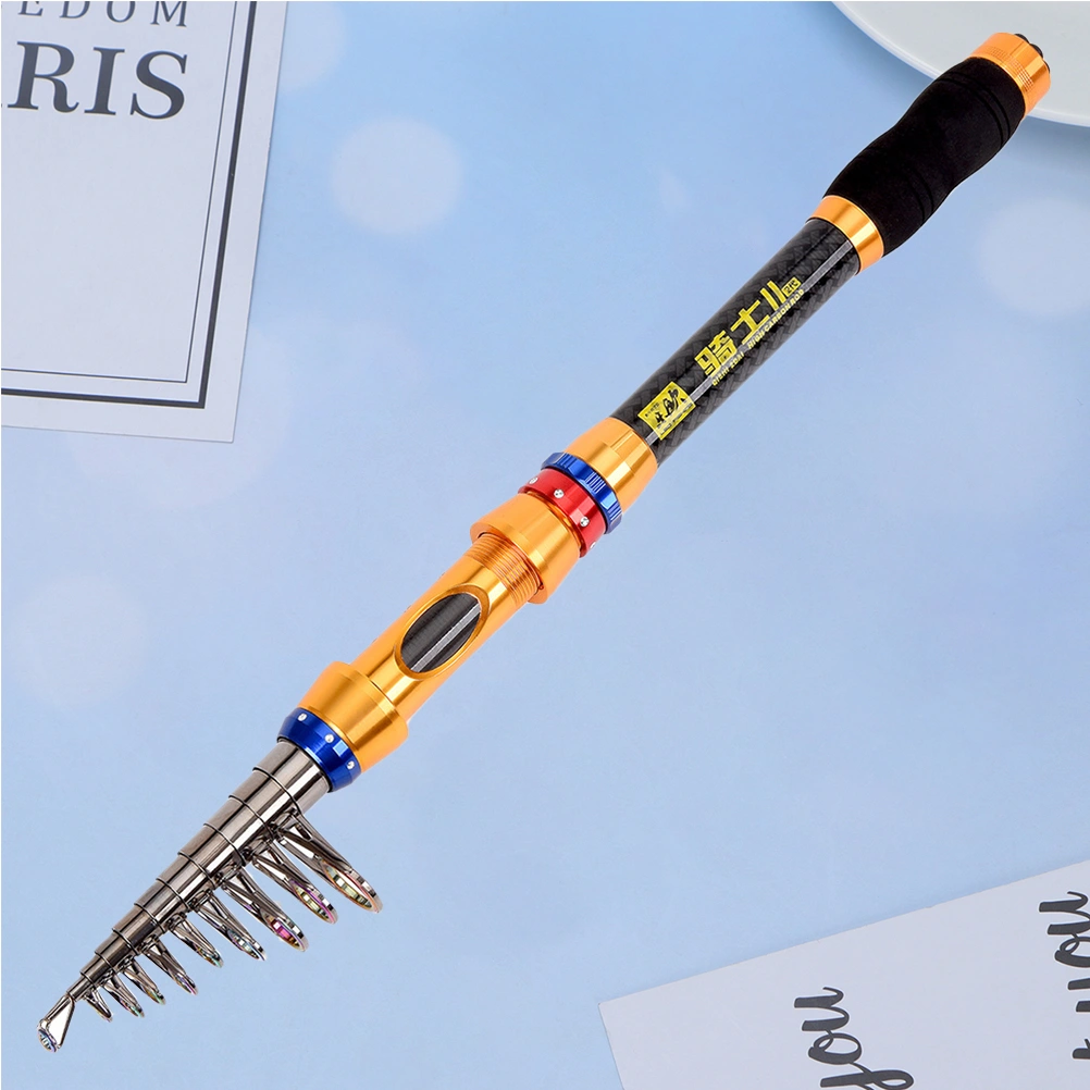 3.6m Far Throwing Fishing Rod Carbon Fiber Sea Lure Telescopic Fishing Rod for Fishing (Golden)