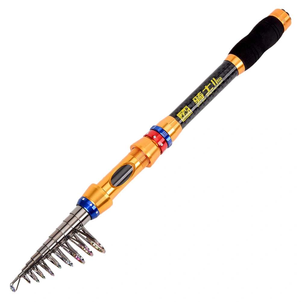 3.6m Far Throwing Fishing Rod Carbon Fiber Sea Lure Telescopic Fishing Rod for Fishing (Golden)