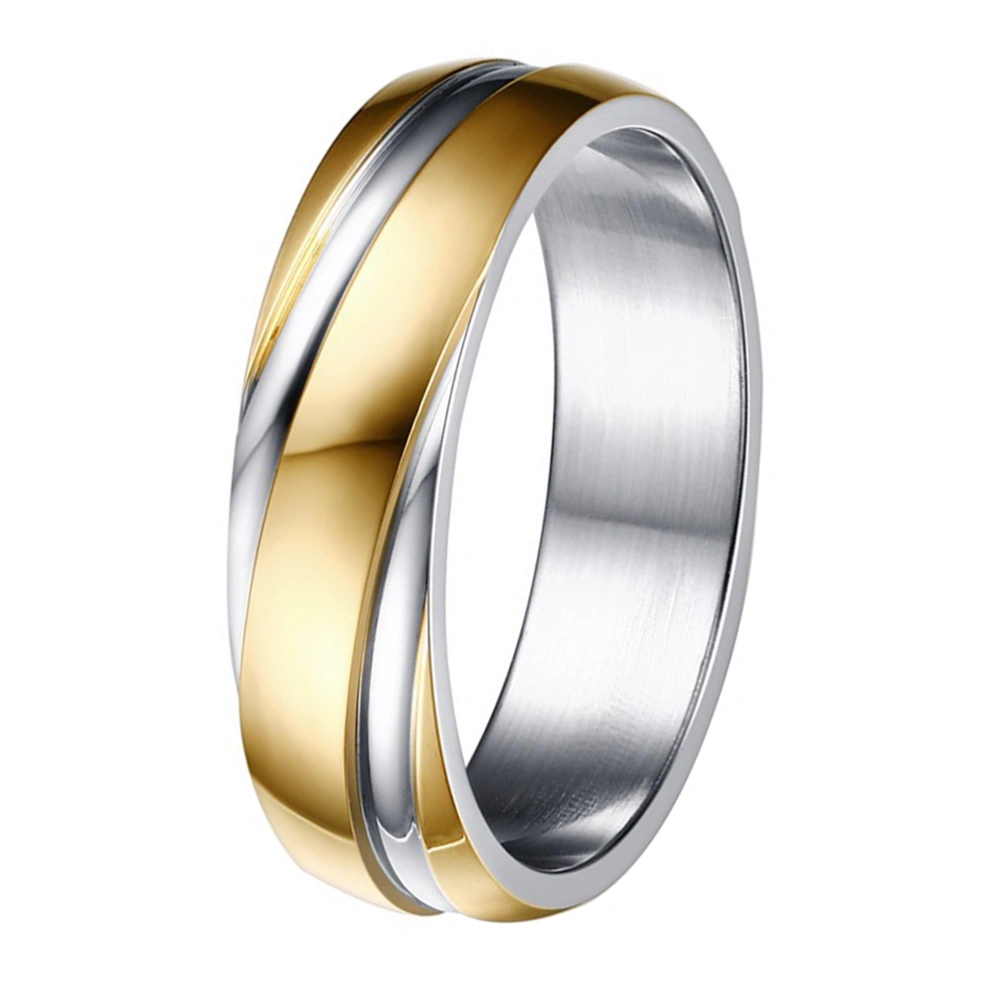 Simple Twill Pattern Electric Gold-plated Ring Delicate Ring for Men Decoration No.11