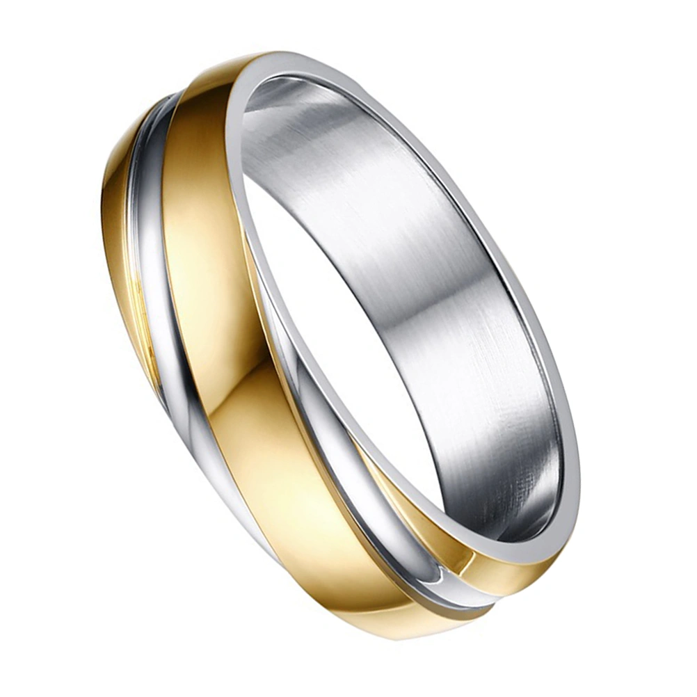 Simple Twill Pattern Electric Gold-plated Ring Delicate Ring for Men Decoration No.11