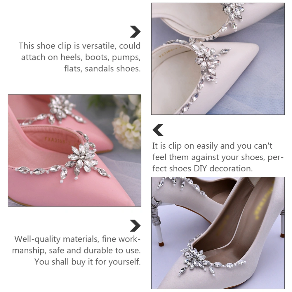 1 Pair European Bride Buckle Wedding Shoes Decoration Shiny Rhinestone Shoe Buckle