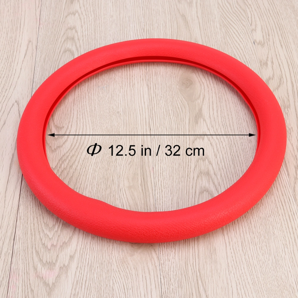 32 cm Silicone Car Steering Wheel Anti-slip Cover Wheel Sleeve Protector (Red)