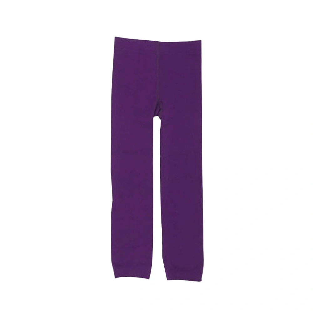 Girls Winter Warm Lined Tights Trousers Kids Elastic Thick Leggings Ninth Pants for 8-12 Years Old (Purple)