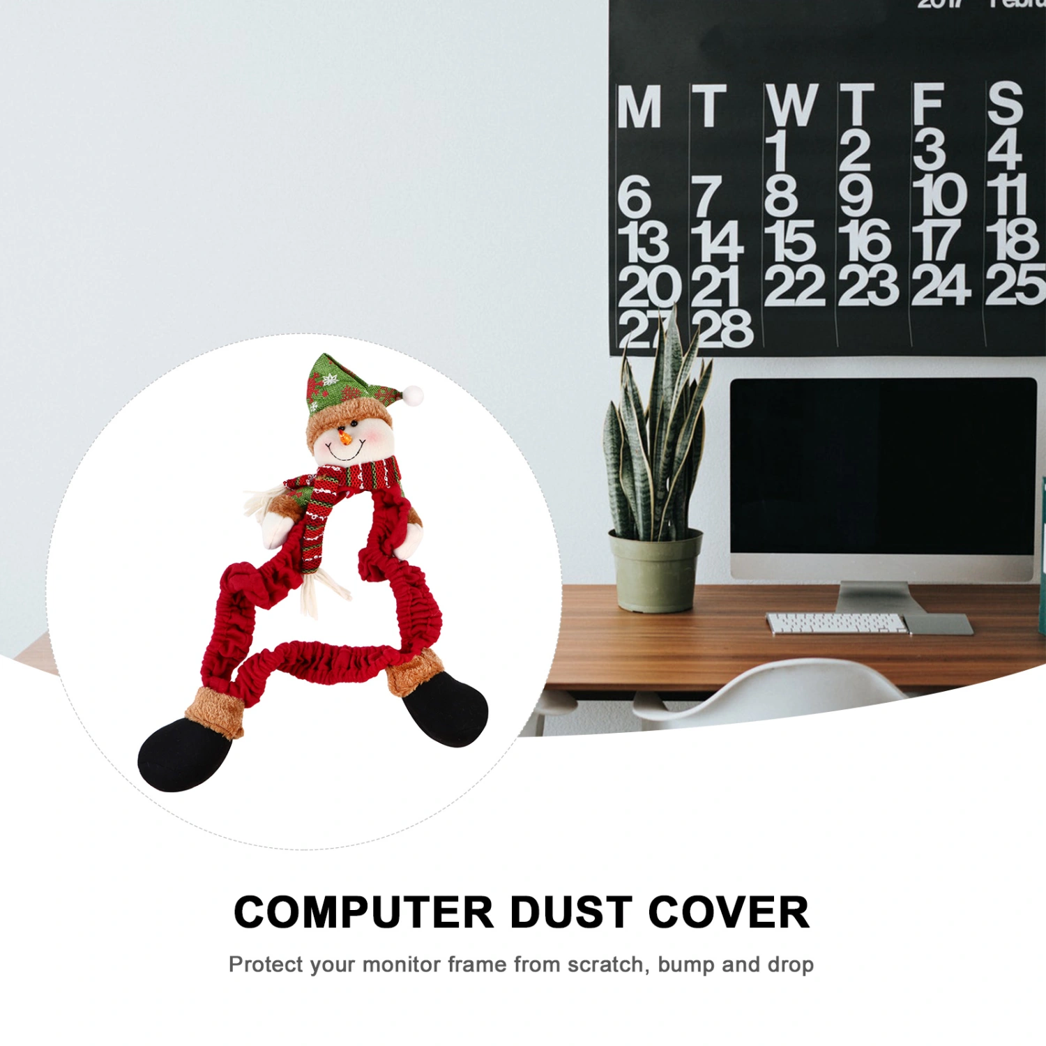 Monitor Dust Cover PC Monitor Protector Christmas Monitor Protective Cover