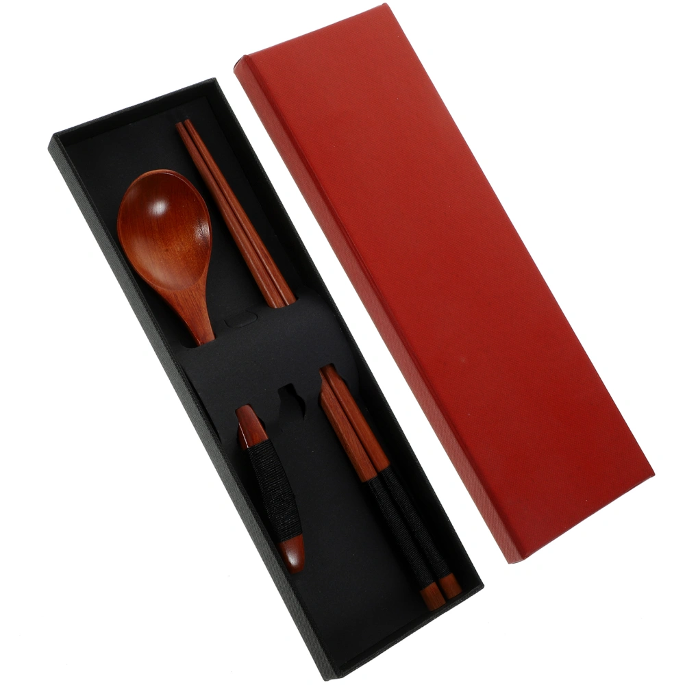 1 Set Japanses Style Tableware Wooden Chopsticks and Spoon Set Kitchen Cutlery