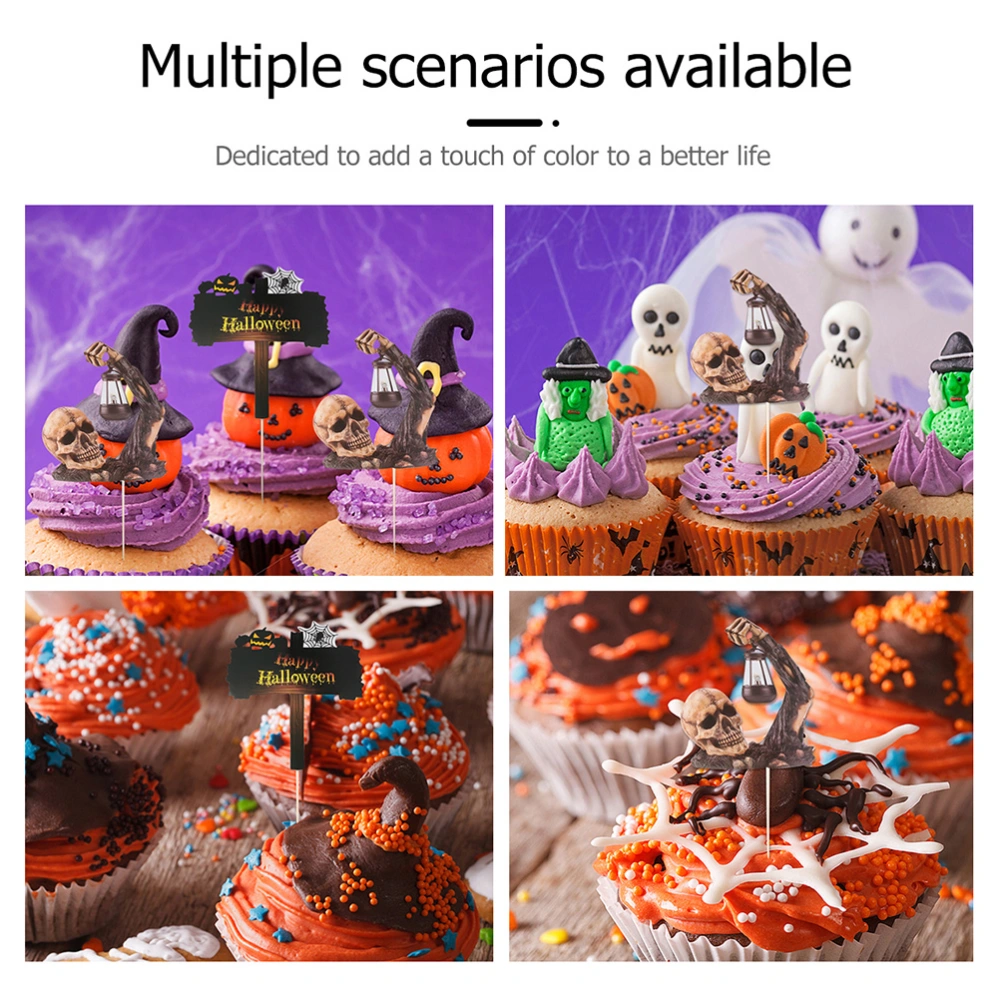 9Pcs Halloween Scary Cupcake Topper Cake Decorative Topper Party Supplies