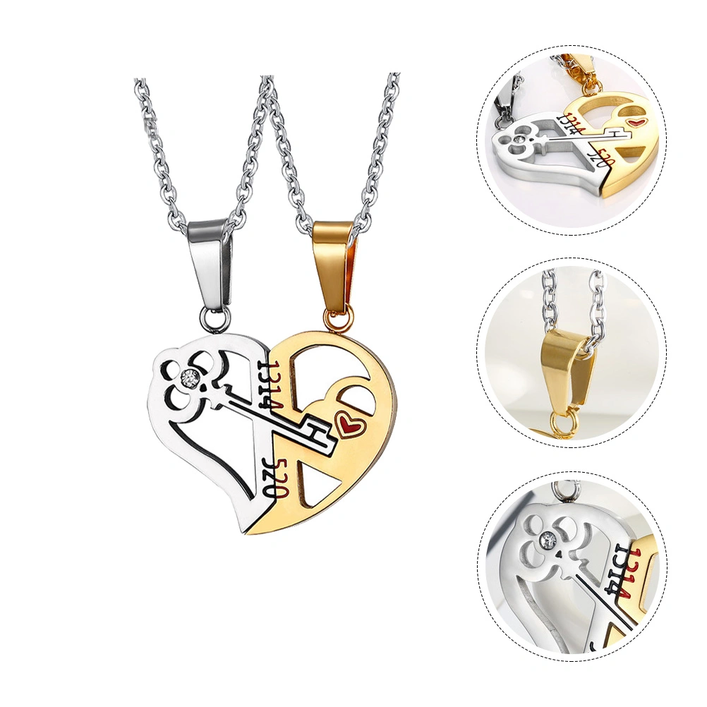 1 Set/2Pcs Necklace Neck Chain Unique Necklace Unique Couple Neck Decoration