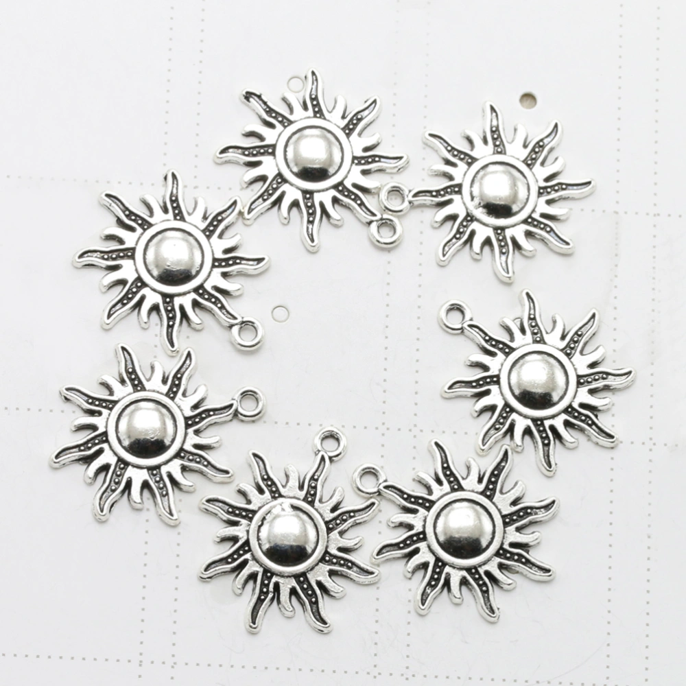 20pcs Alloy Delicate Sun Pendants Charms DIY Jewelry Making Accessory for Necklace Bracelet (Antique Silver)