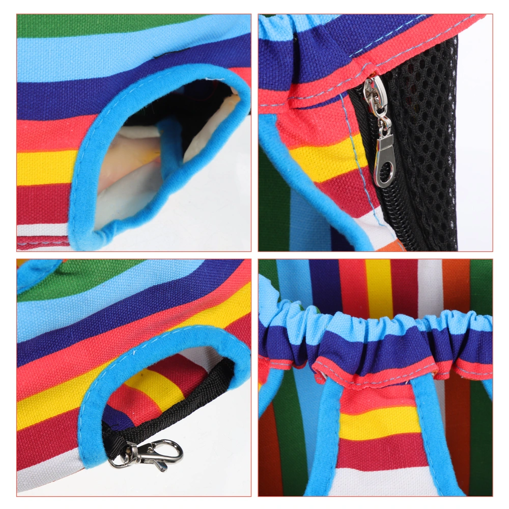 Multifunction Pet Dog Carrier Shoulder Bag Harness Clothes - Size XL (Blue Stripe)