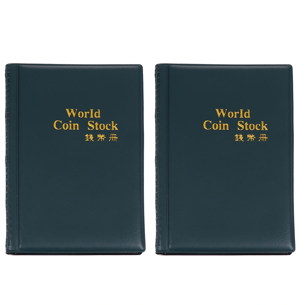 2Pcs Decorative Coin Collection Album Portable Coin Storage Book Coin Collecting Stock