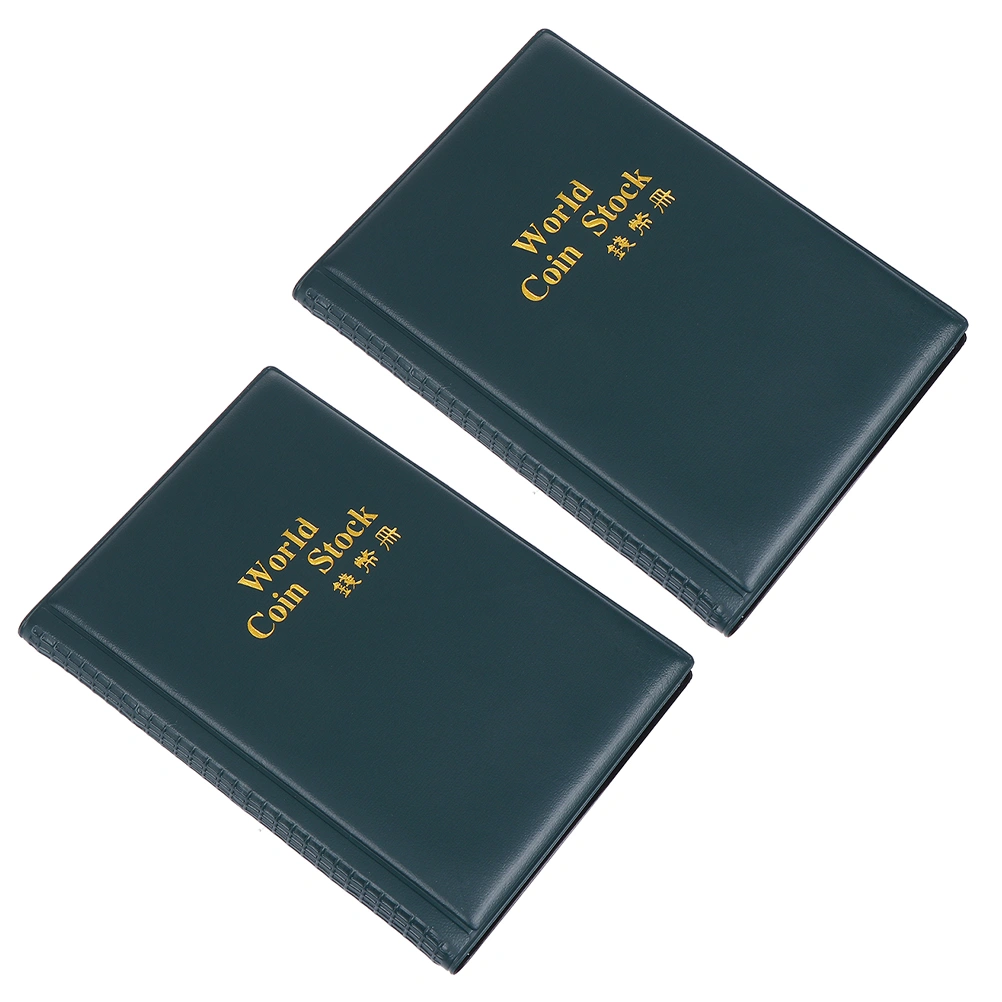 2Pcs Decorative Coin Collection Album Portable Coin Storage Book Coin Collecting Stock