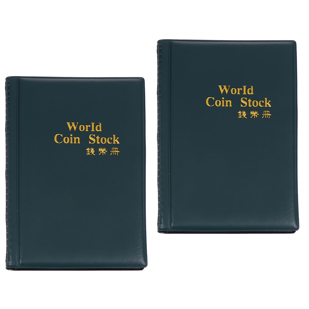 2Pcs Decorative Coin Collection Album Portable Coin Storage Book Coin Collecting Stock