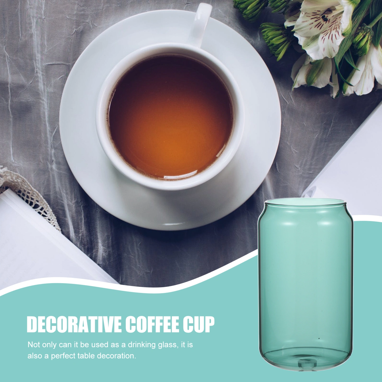 Household Water Cup Glass Milk Cup Decorative Coffee Cup Cold Drink Cup Party Beverage Cup