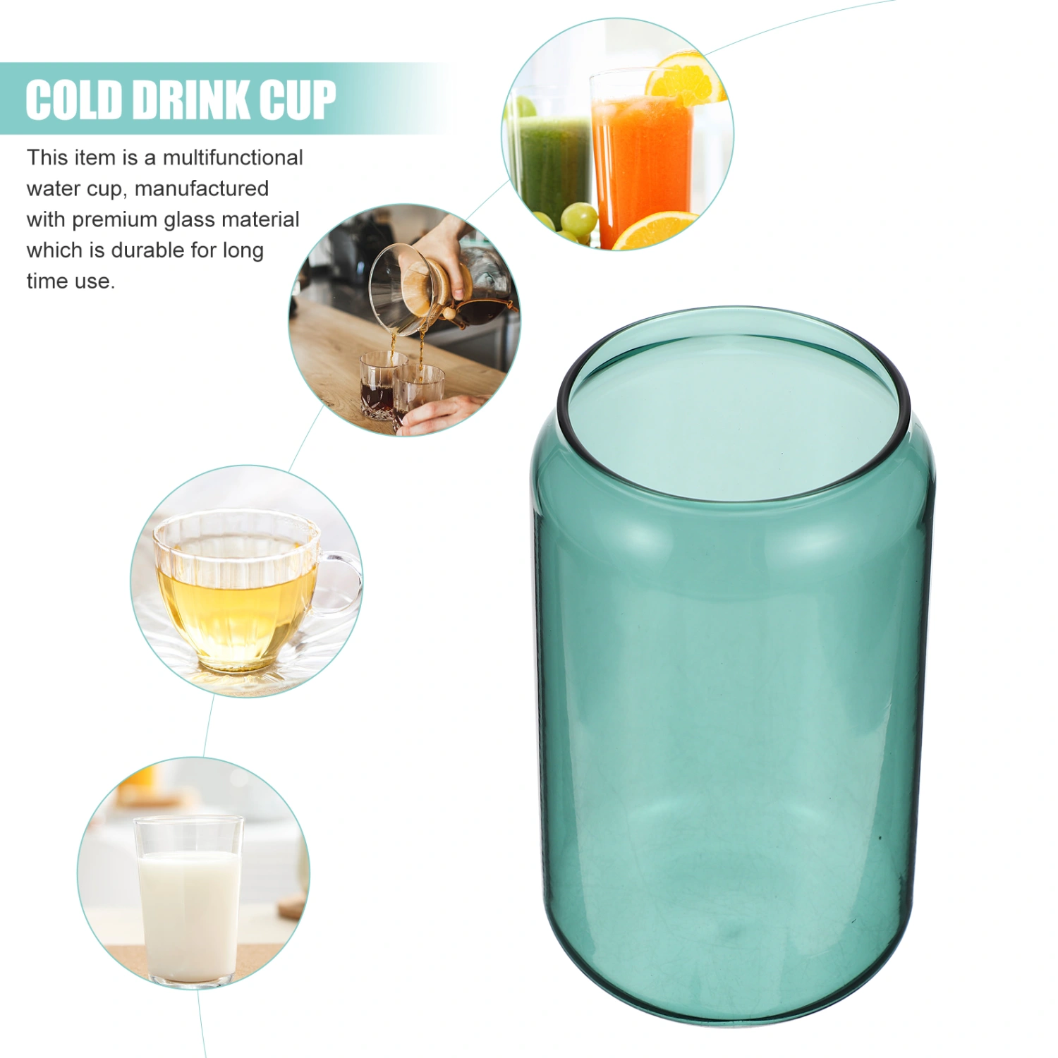 Household Water Cup Glass Milk Cup Decorative Coffee Cup Cold Drink Cup Party Beverage Cup