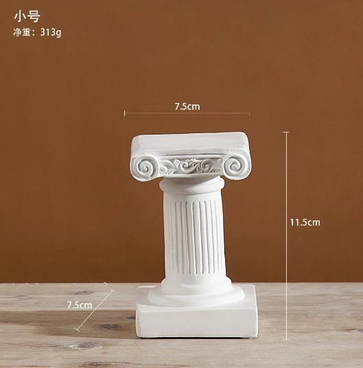 Resin Pillar Candle Holder Roman Pillar Candle Sand Photography Prop Miniature Roman Column