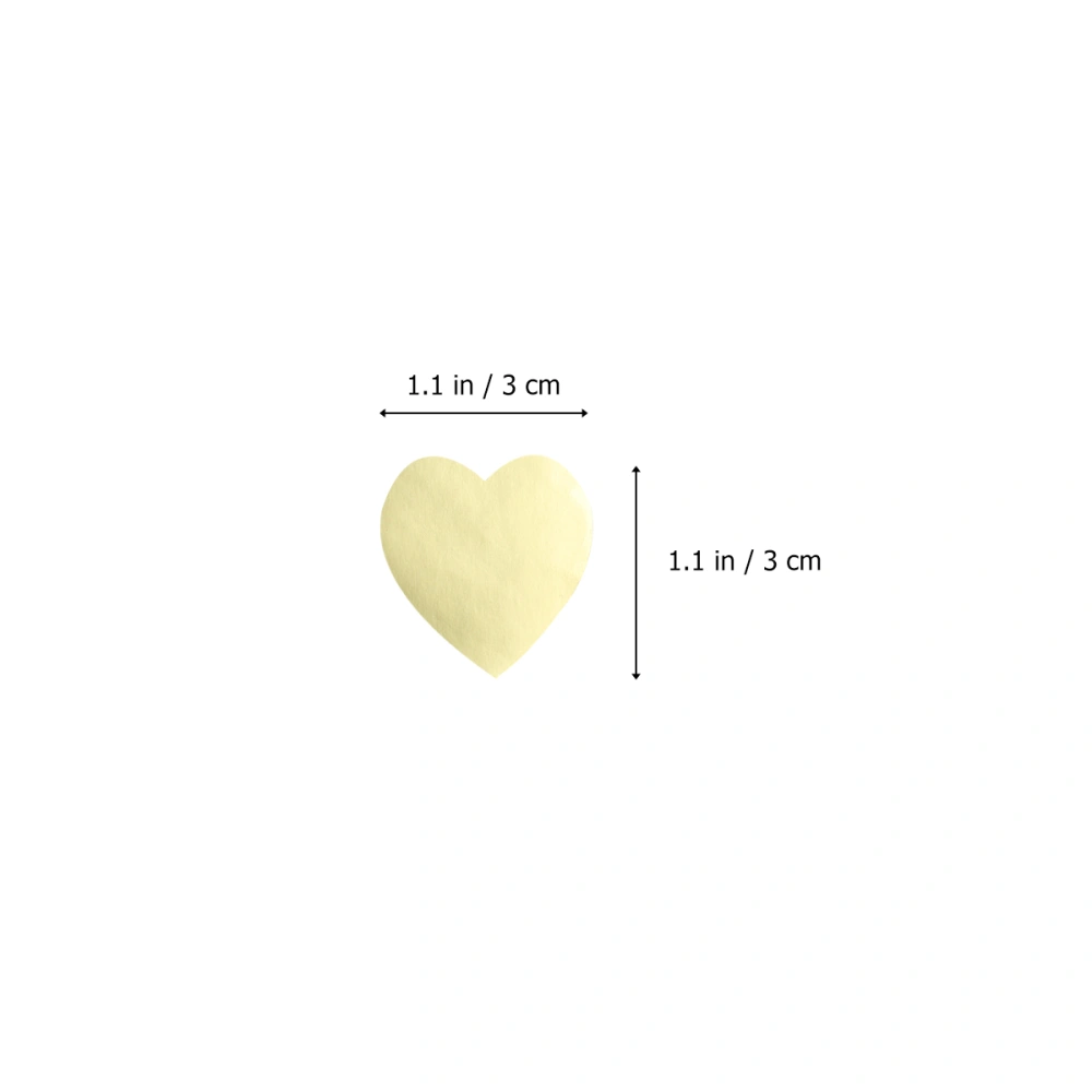 1 Roll Golden Love Heart Shape Seal Label DIY Bag Self-Adhesive Sealing Stickers Creative Gift Favor Decals Packing Supplies Decoration fot Valentine's Day (1000pcs in 1 Roll)