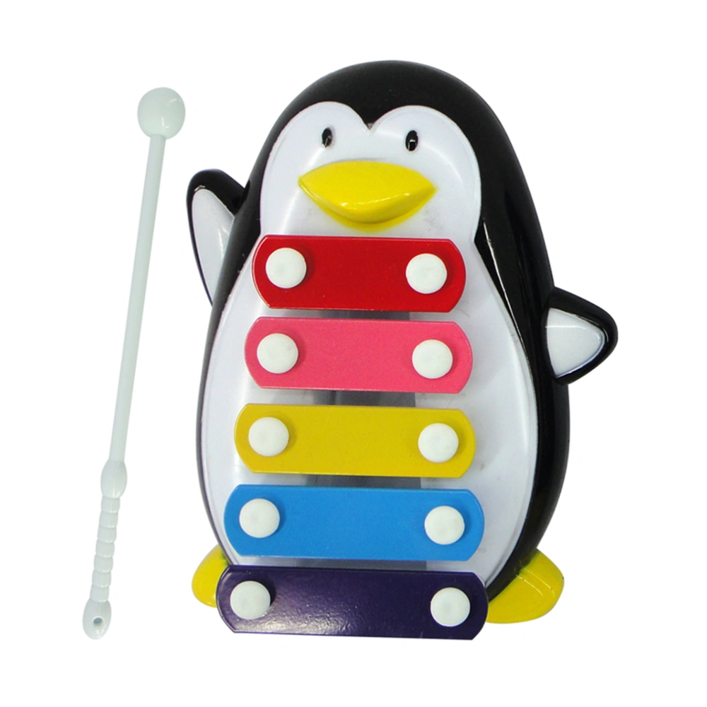 Cartoon Penguin Knock Music Toy with 5 Tones Kids Infants Musical Educational Toy (Black)