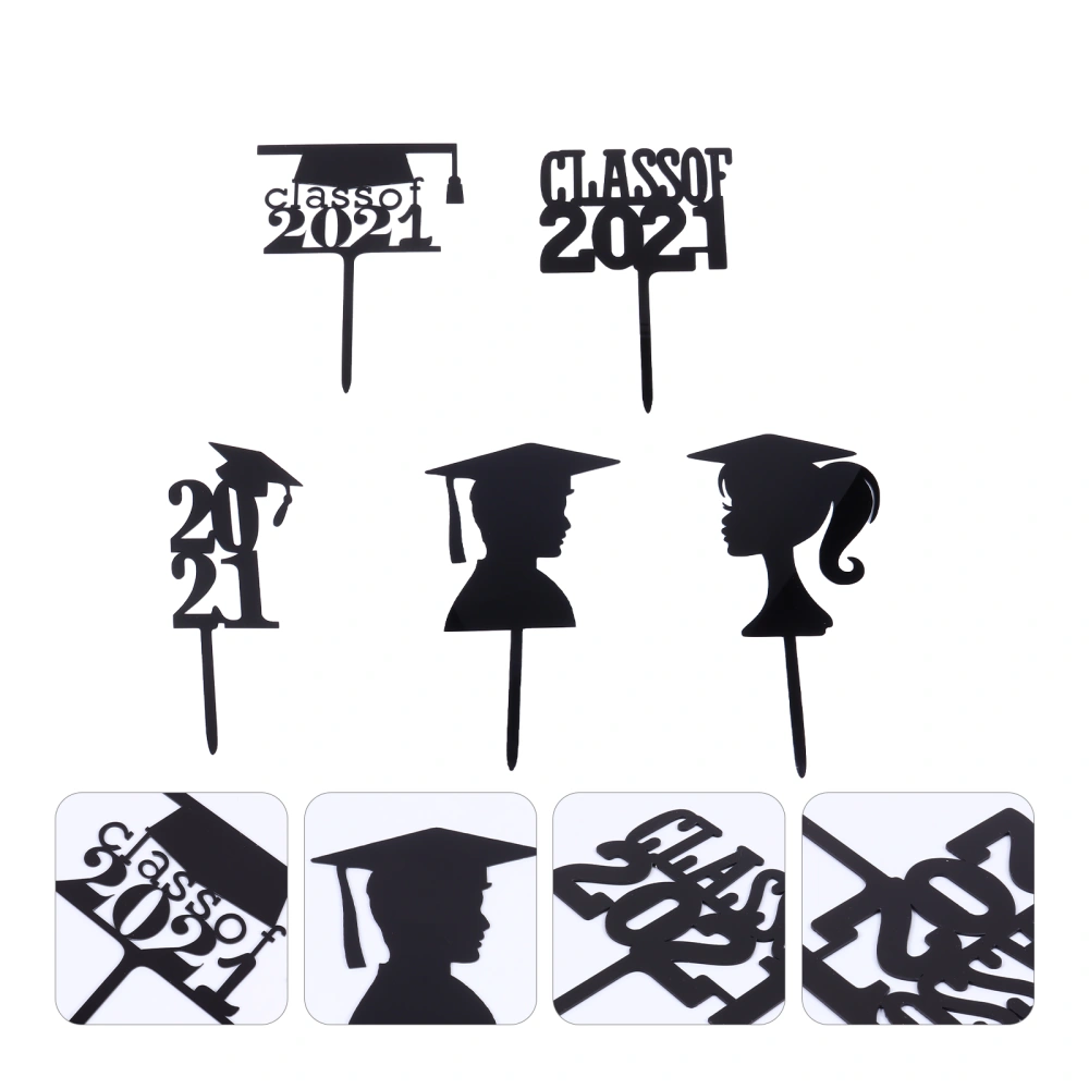 10pcs Graduation Party Cupcake Cake Dessert Toppers Creative Paper Cake Toppers