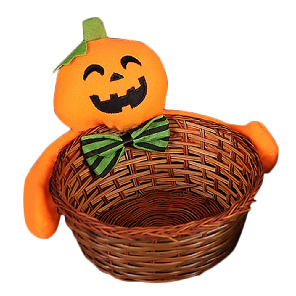 Pumpkin Figurines Storage Basket Halloween Candy Basket Storage Container Desktop Decoration