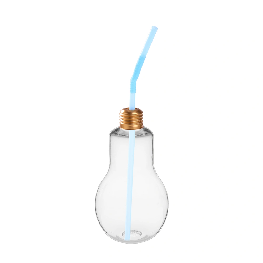 Bulb Water Bottle Milk Juice Light Bulb Jar Plastic Clear Drinking Bottle 300ml