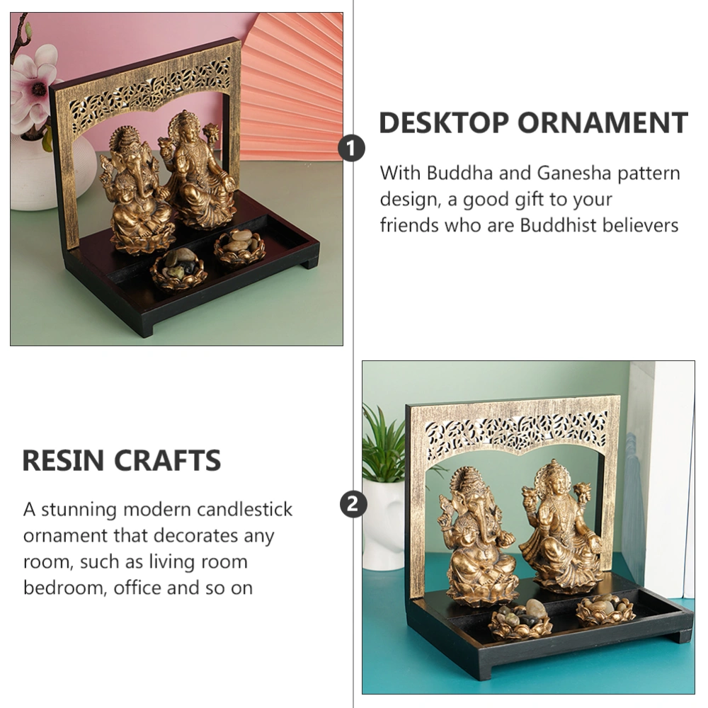 Gorgeous Resin Buddhist Statue Buddha Figurine Adornment Desktop Ornament