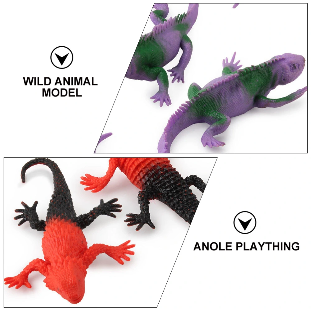 4PCS Simulated Wild Animal Model Press BB Called Anole Animal Toy Animal Decor