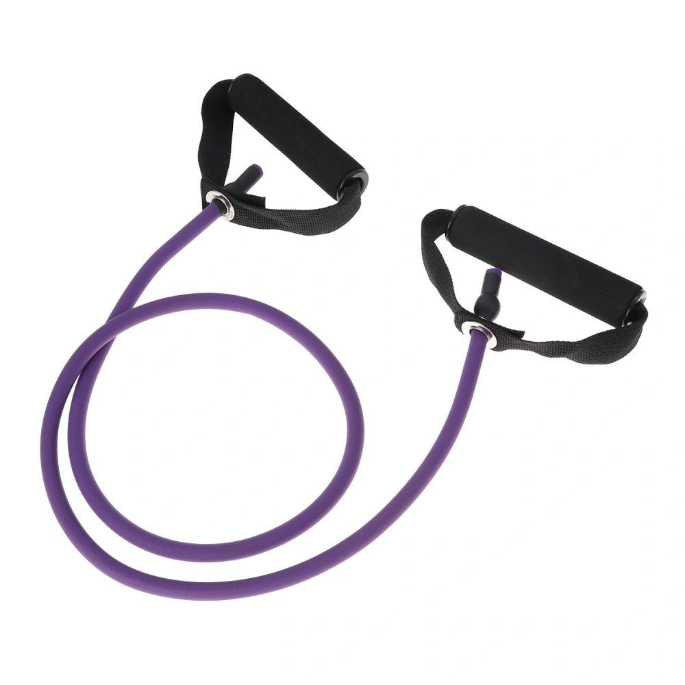 1Pc Elastic Fitness Tubes Exercise Cords Yoga Pull Rope Rubber Exercise Resistance Bands Workout Bands with Door Anchor Handles(Purple)