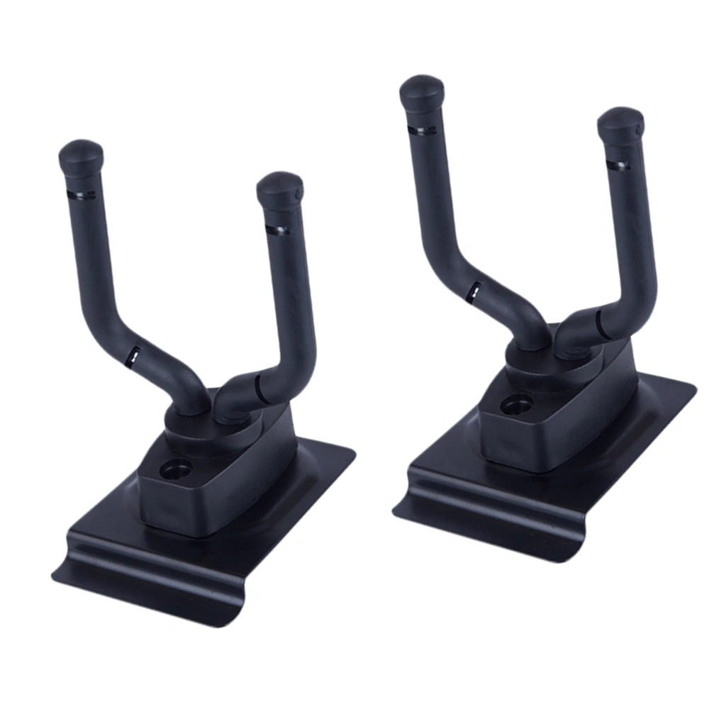 2PCS Guitar Wall Hook Wall Mount Groove Plate Rack Plastic  Bracket Hanger for String Instrument Folk Guitar (Black)