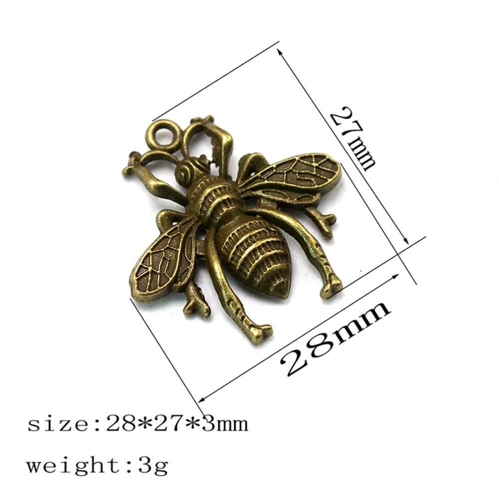 20pcs Fashion Bee Pendant DIY Alloy Charms Jewelry Making Accessories for Earrrings Necklace (Bronze)