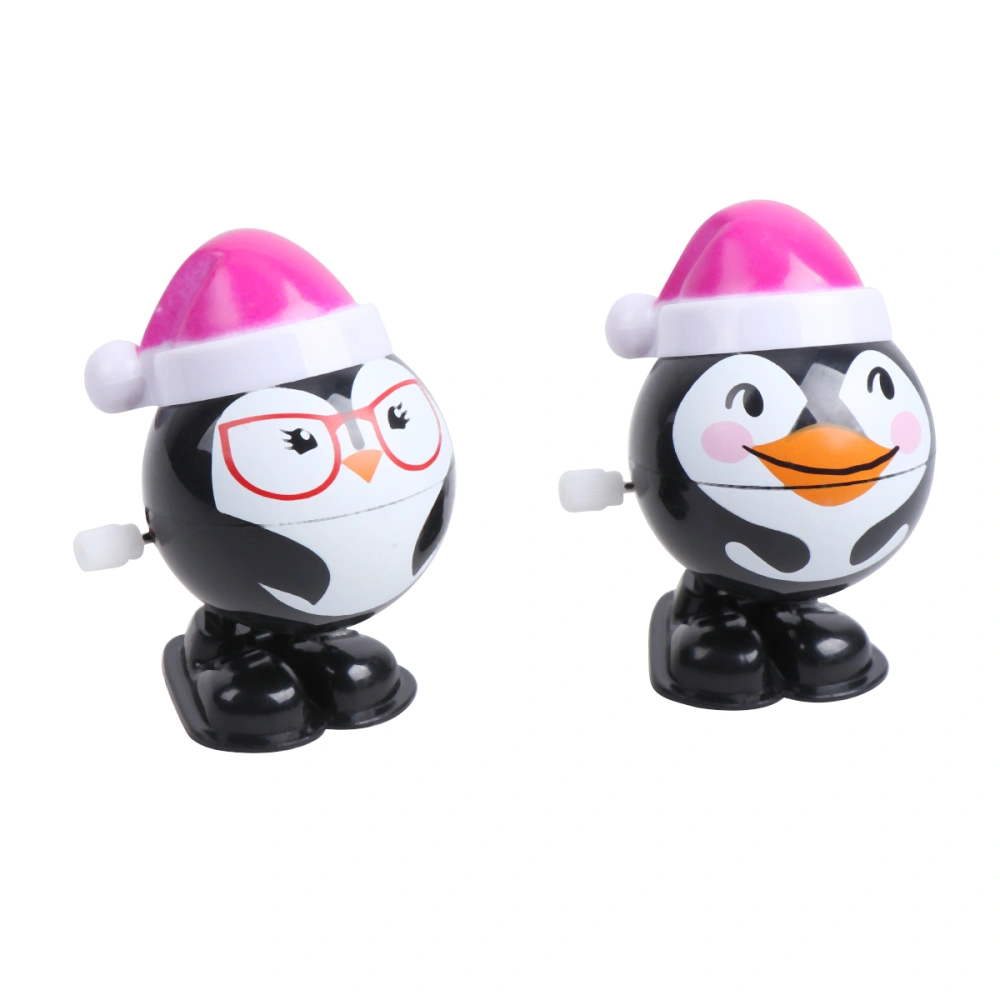 2pcs Christmas Gift Jumping Penguin Model Clockwork Toys Leaping Penguin Wind-up Toys Decorative Props Party Favors Supplies for Kids Child(Random and Assorted 2 Pattern)