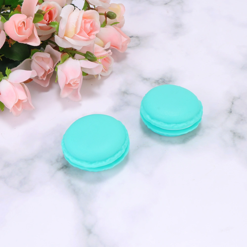 2Pcs Mini Macarons Storage Boxes Delicate Jewelry Boxes Portable Pill Organizer Cases (Dark Green)