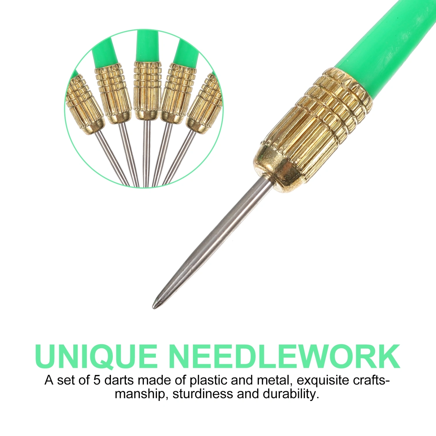5pcs Metal Dart Needles Plastic Dart Tips Throwing Metal Tips (Random Color）