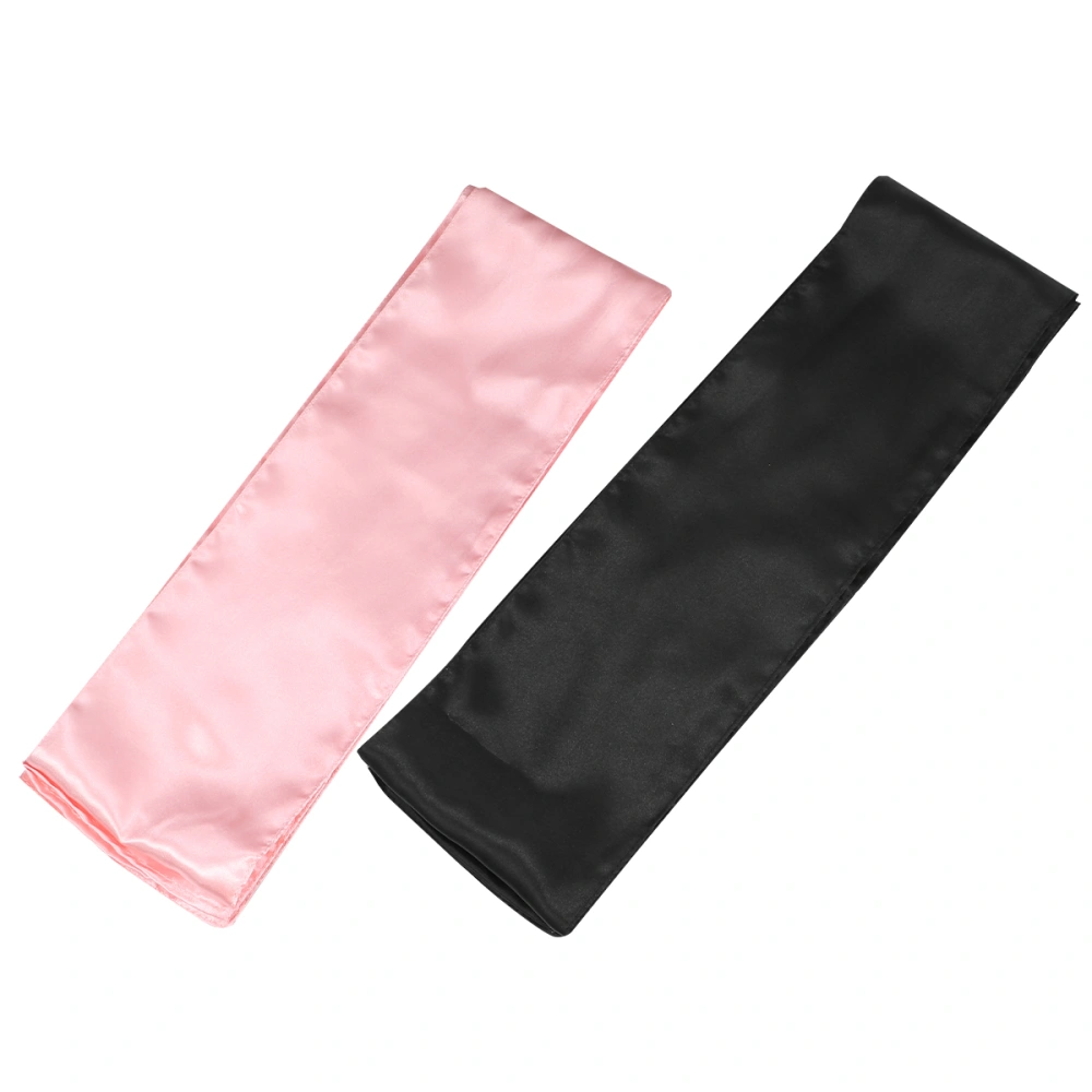 2pcs Wig Band Satin Headbands Non Hair Wraps for Women (Pink, Black)