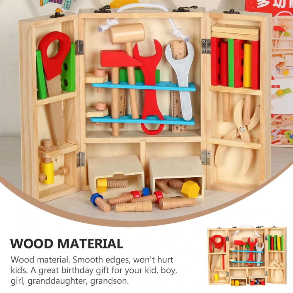 1 Set Children Repair Tool Wood Pretend Play Engineering Maintenance Tool Toy