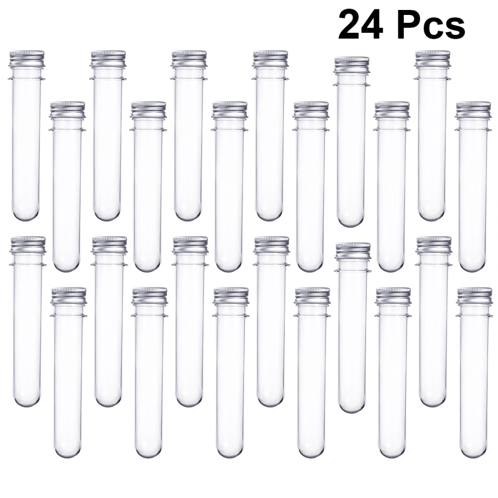 24pcs Multifunctional Test Tube with Cover Cosmetic Travel Lotion Containers Packing Empty Clear Tube