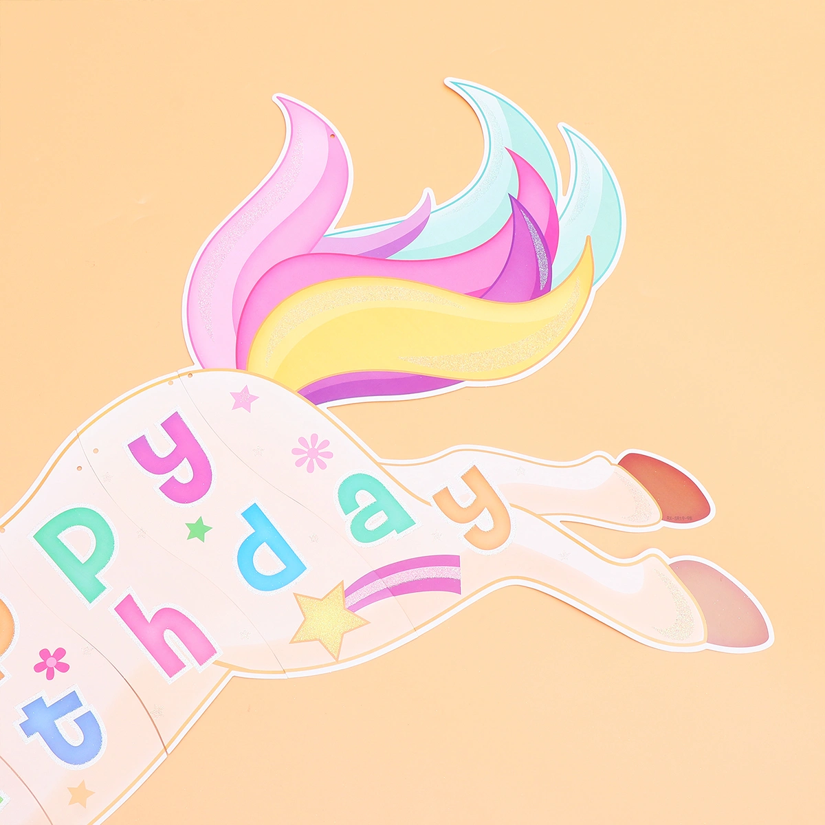 Birthday Party Banner Pull Flag Wall Decoration Unicorn Themed Design for Party (Assorted Color)