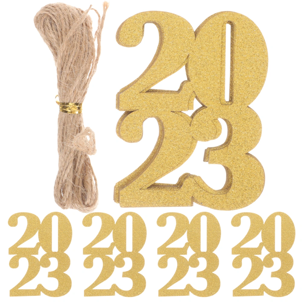 40pcs 2023 Cutouts Tags Graduation Centerpieces Sticks Glitter 2023 Graduation Centerpieces