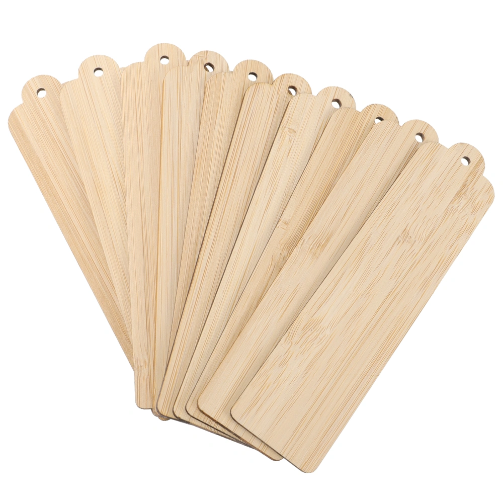 10pcs Wood Blank Bookmarks Unfinished Wood Tags Creative Wooden Craft Bookmarks