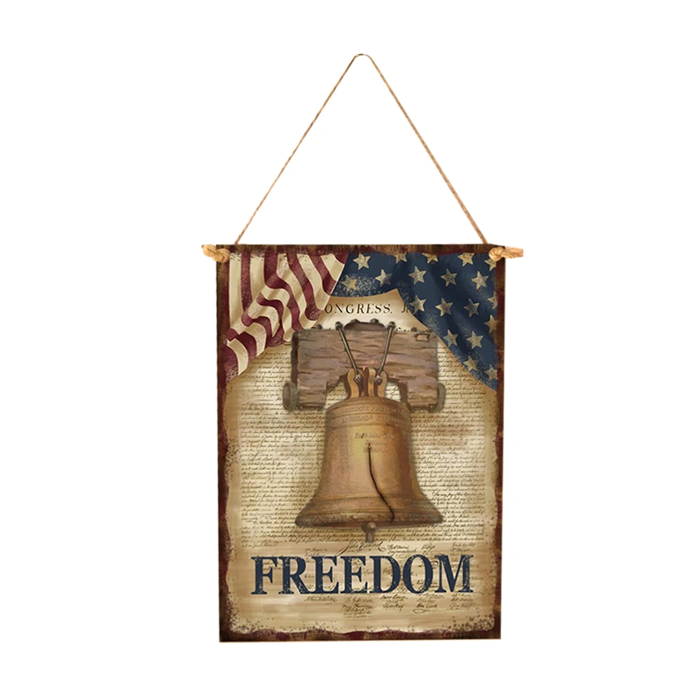 Wooden Independence Day Hanging Adornment Hanging Board Home Decoration Craft Ornament