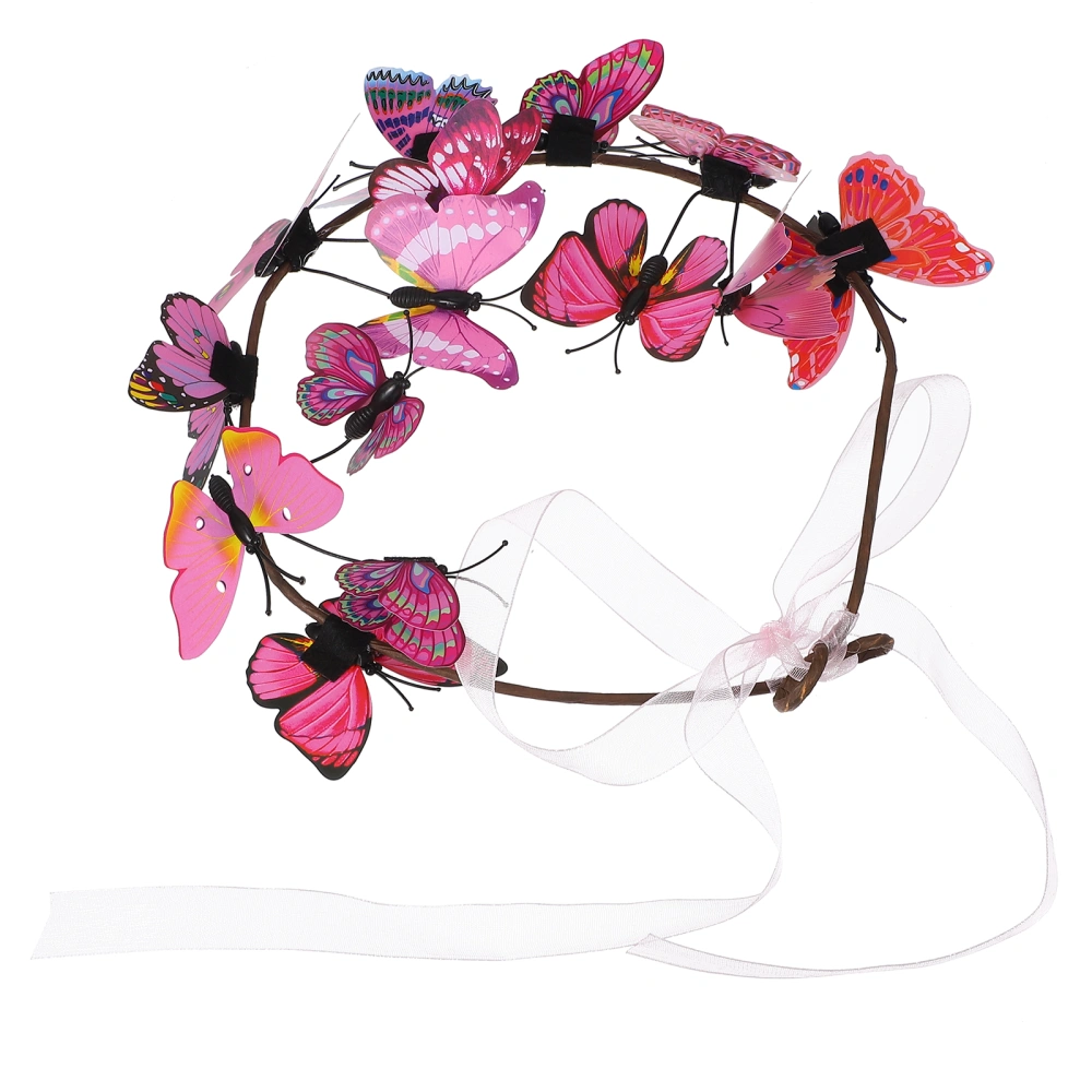 Simulation Butterflies Garland Hairband Women Girl Headband Photo Prop Headgear