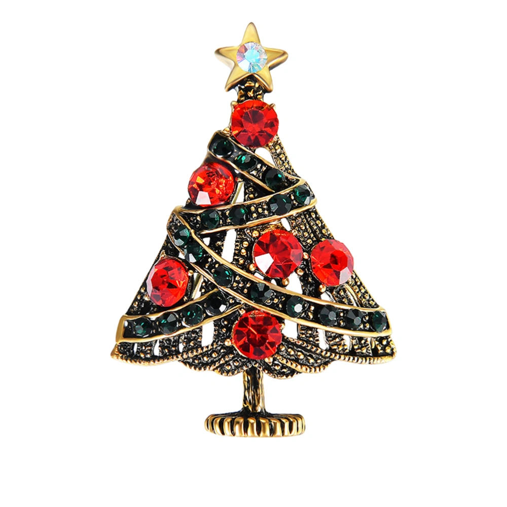 Holiday Christmas Xmas Brooch Pin Jewelry for Christmas Party Dress Decorations (Christmas Tree 1)