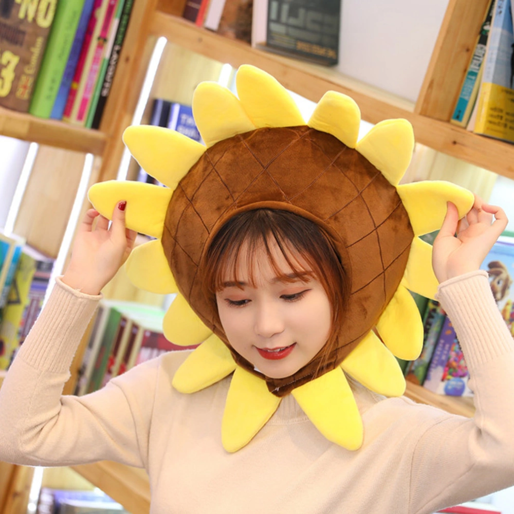 1PC Plush Hat Funny Sunflower Shape Headwear Cosplay Hat Cartoon Photo Prop Random Style