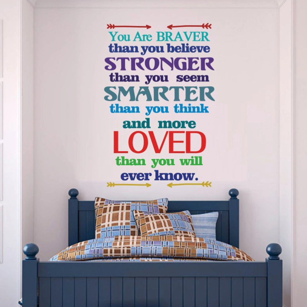 You Are Braver Words Art Sticker Living Room Beautiful Wallpaper Colorful Inspiration Word Wall Sticker