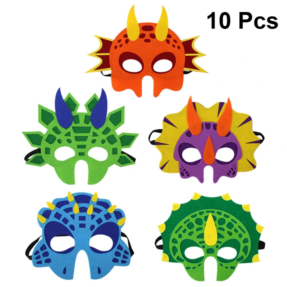 10Pcs Eco-friendly Felt Masks Creative Dinosaur Animal Design Masks Kids Children Party Cosplay Performance Props