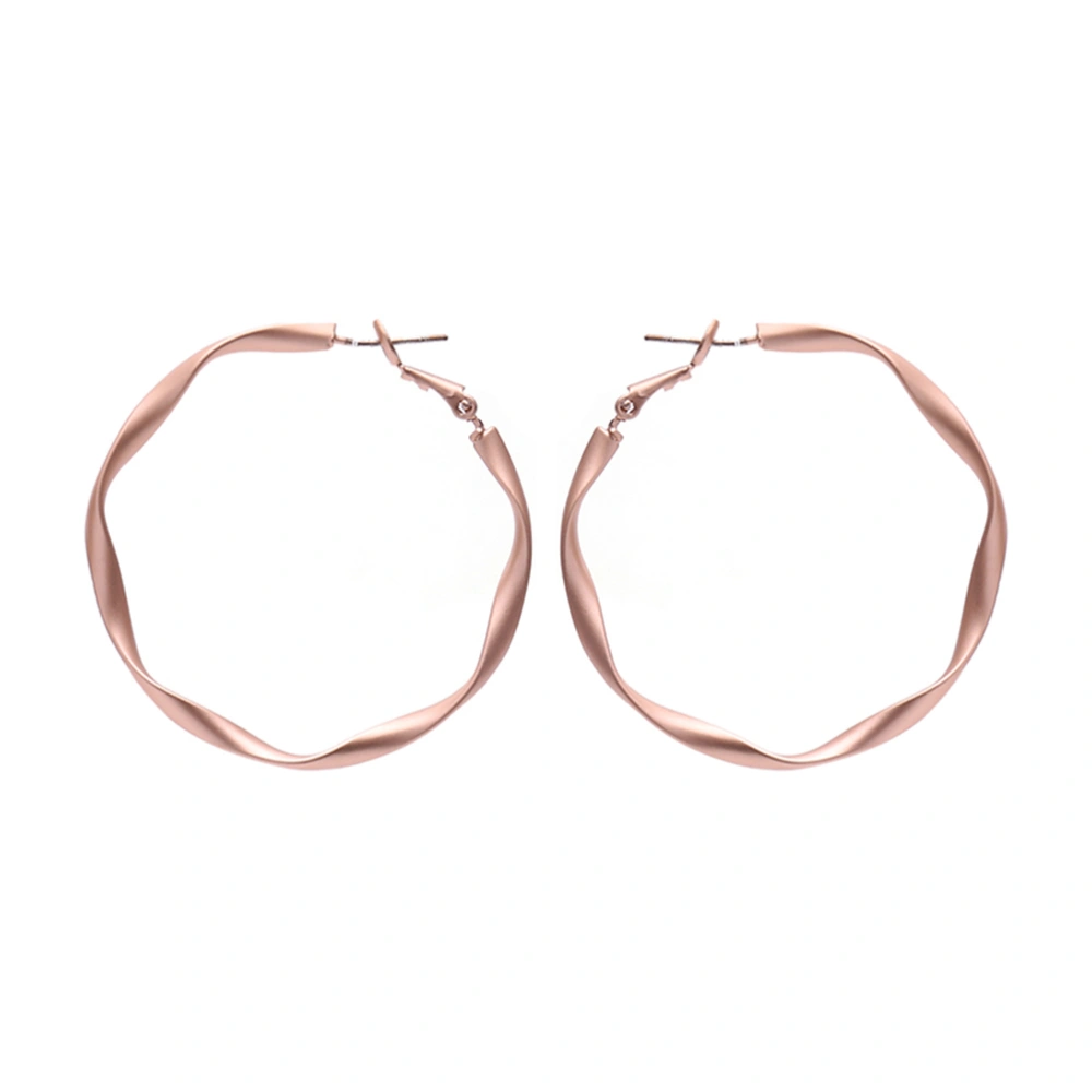 Circle Ear Studs Stylish Circle Ear Studs Fashion Circle Earrings Copper Earrings Decor (Rose Gold Large Size)